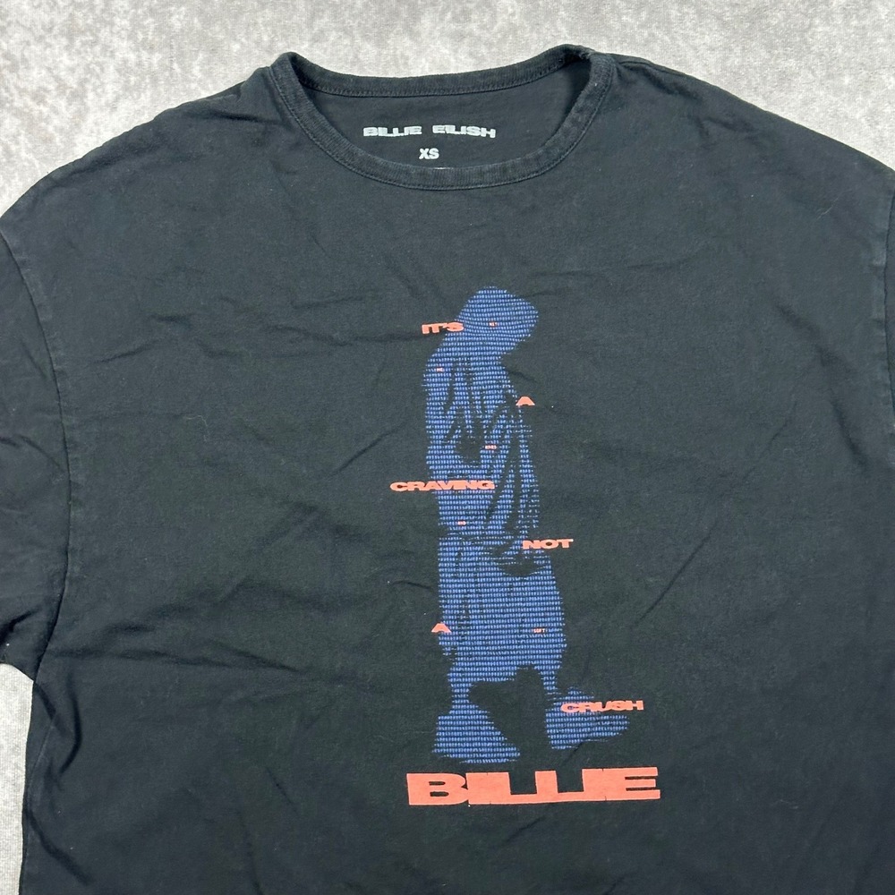 Billie Eilish Its A‎ Craving Not A Crush Graphic T-Shirt Black XS Womens Cotton - Picture 3 of 6